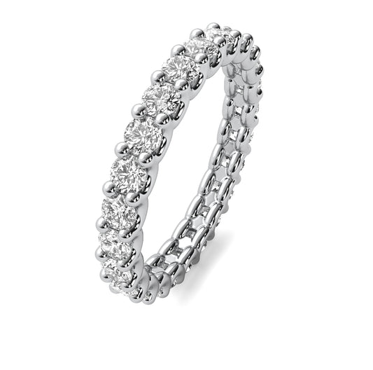 3ct Eternity U Prong Wedding Band