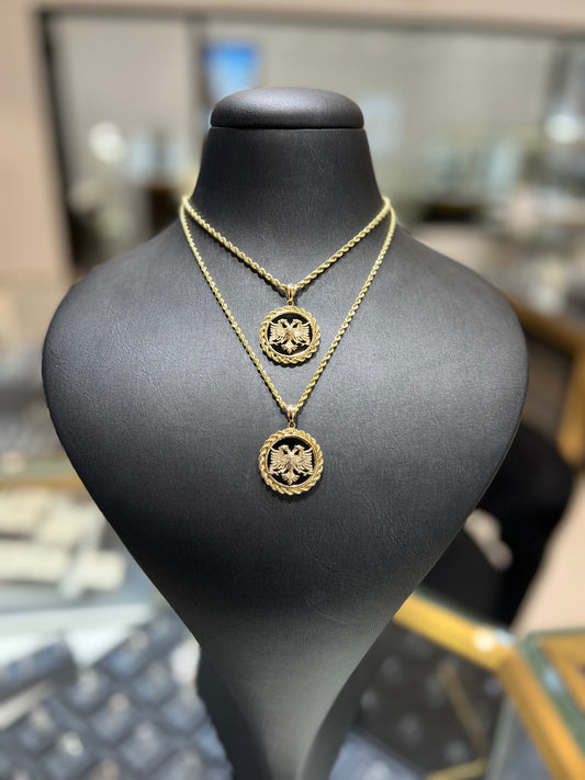Albanian Eagle Black Onyx Rope Frame