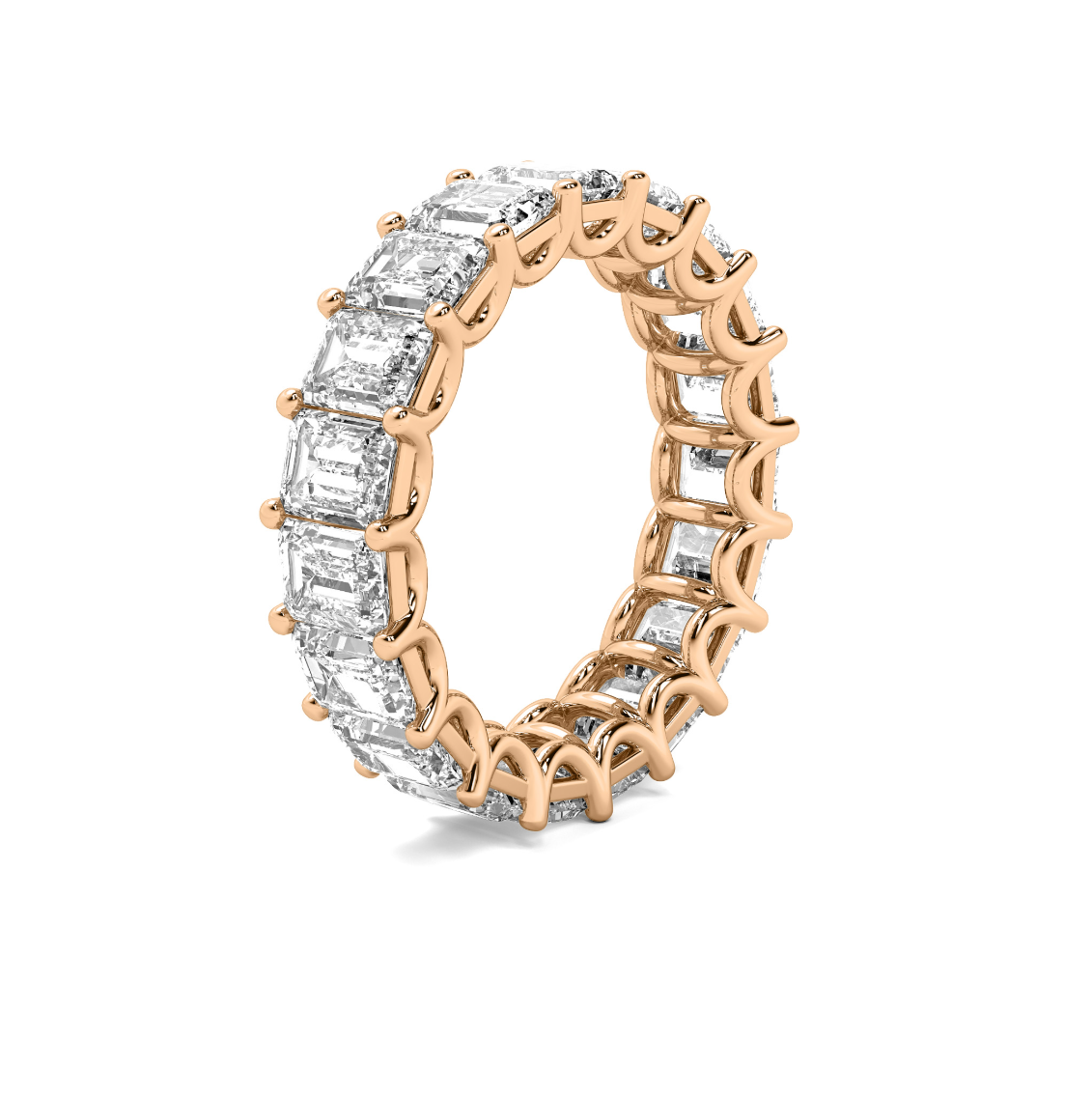 3ct Emerald U Prong Eternity Band
