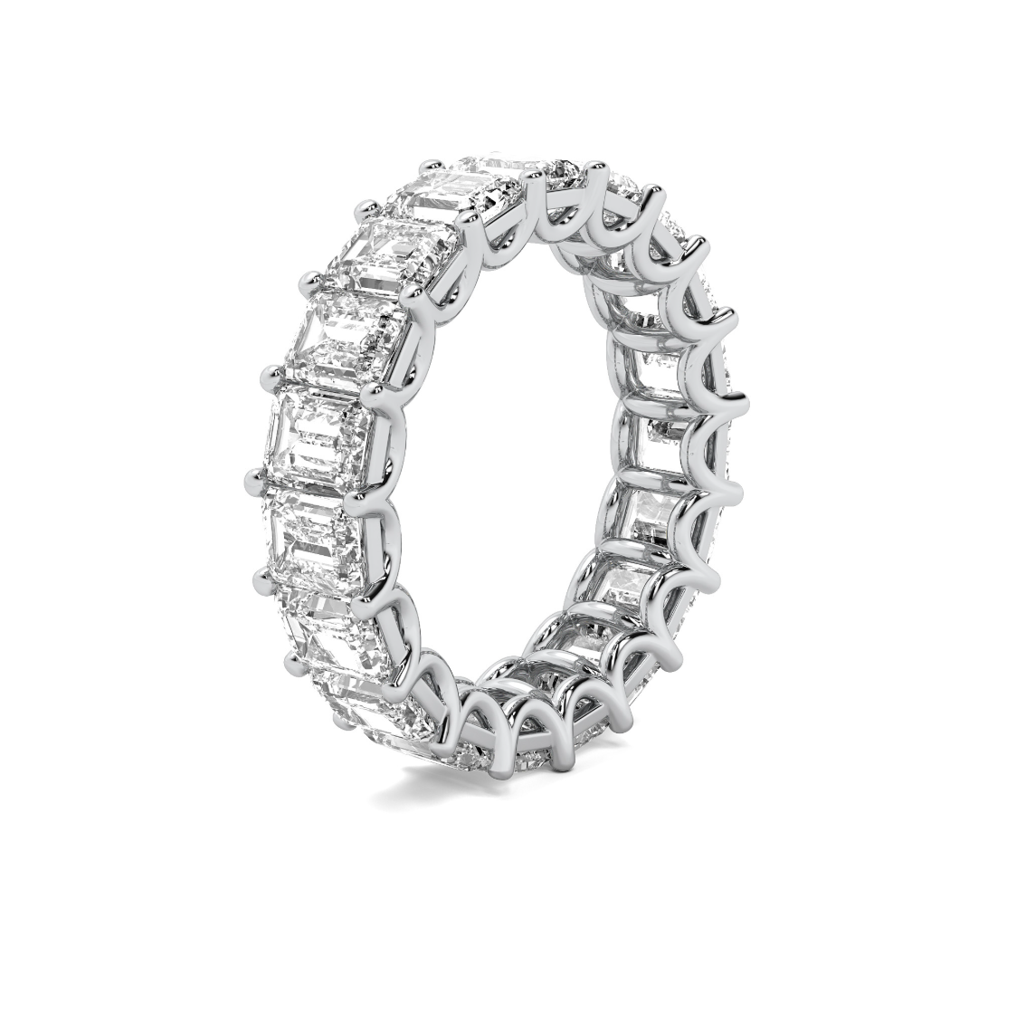 3ct Emerald U Prong Eternity Band