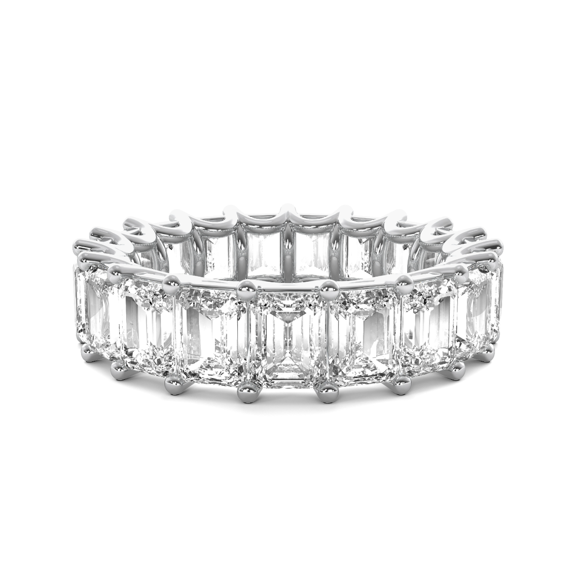 3ct Emerald U Prong Eternity Band