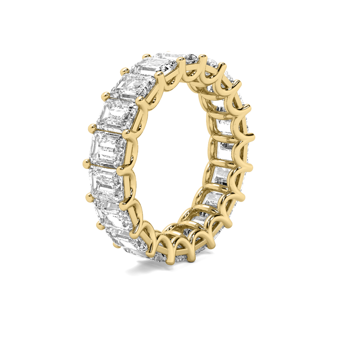 3ct Emerald U Prong Eternity Band