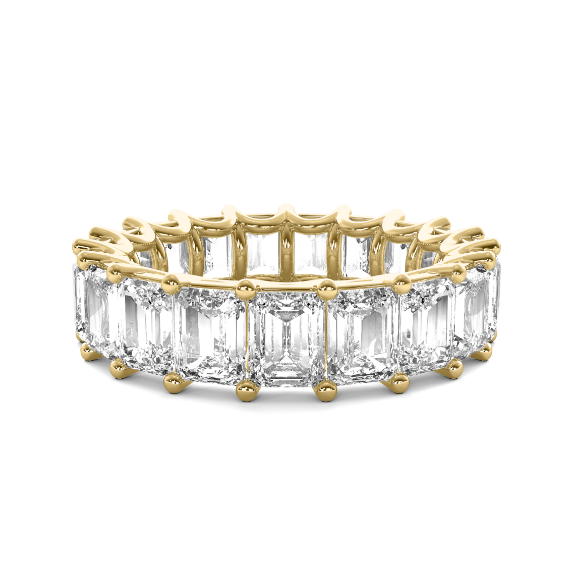 3ct Emerald U Prong Eternity Band